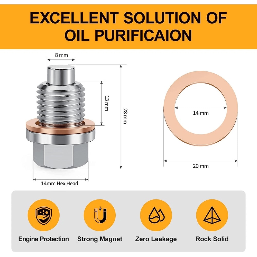 Magnetic Oil Drain Plug Universal Engine Oil Drain Bolt 9