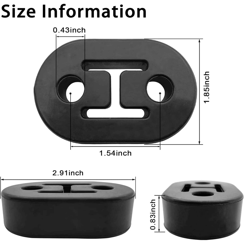 Heavy Duty Rubber Exhaust Hanger Insulator Hole Muffler Tailpipe Mount Bracket 11