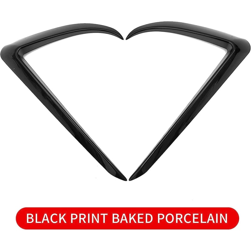 Gloss Black Tesla Model Fog Light Eyebrow Trim Covers 9