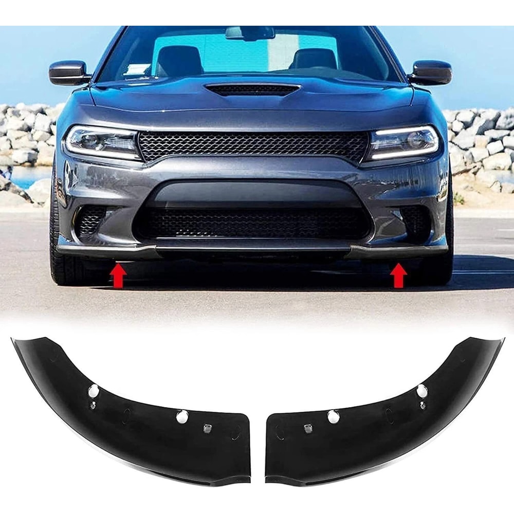 Dodge Charger Front Lip Splitter Trim Black Scat Pack SRT Bumper Protector 4