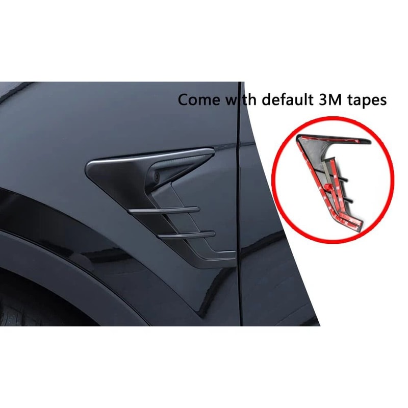 Gloss Black Side Camera Cover Trim For Tesla Model Model Y ABS Fender Camera Pair 5