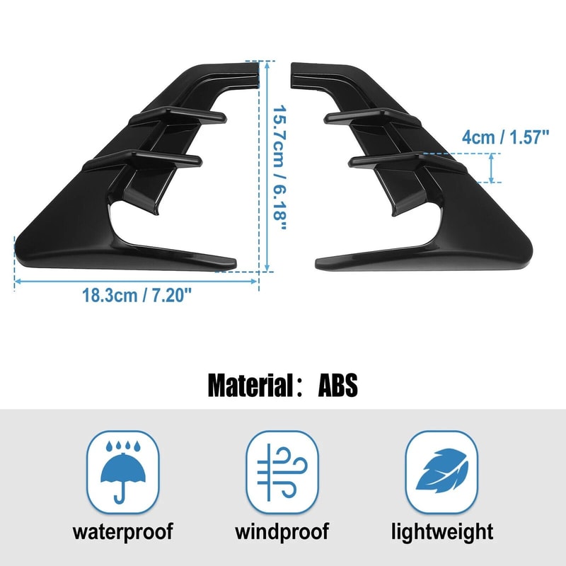 Gloss Black Side Camera Cover Trim For Tesla Model Model Y ABS Fender Camera Pair 7