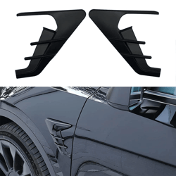 gloss black side camera cover trim for tesla model & model y abs fender camera pair