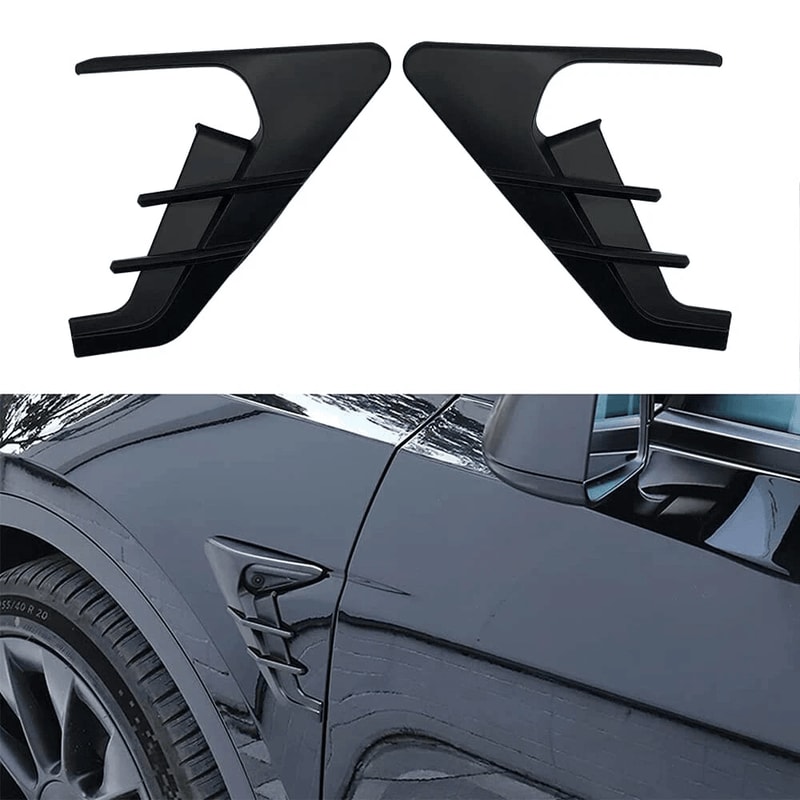 Gloss Black Side Camera Cover Trim For Tesla Model Model Y ABS Fender Camera Pair 0