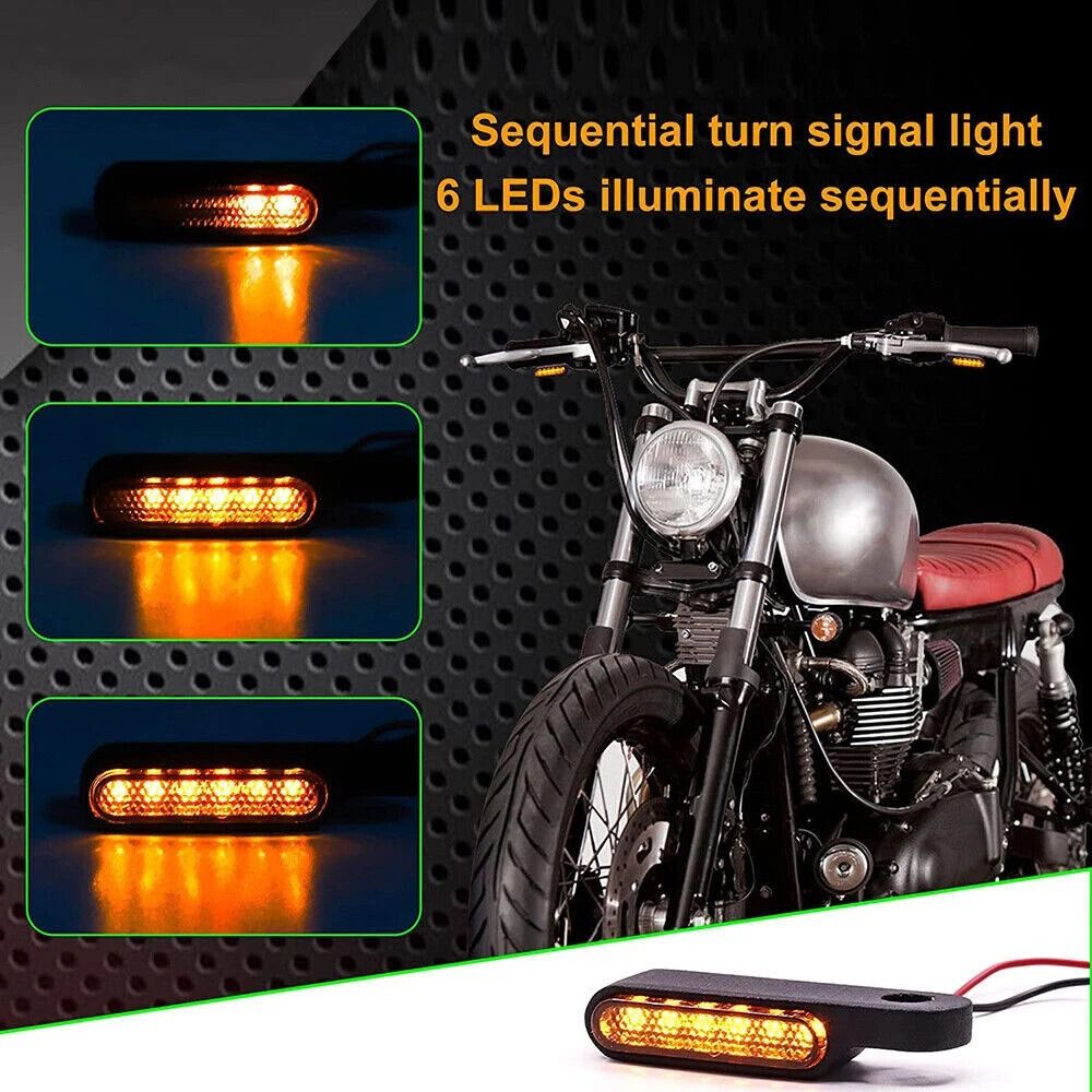 Harley Sportster LED Turn Signals With Running Lights For Mirror Mount 1