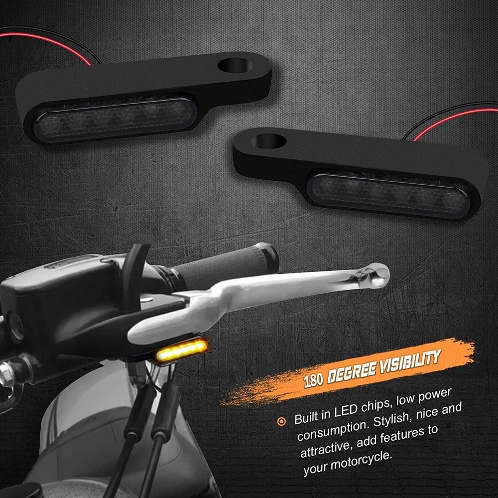 Harley Sportster LED Turn Signals With Running Lights For Mirror Mount 4