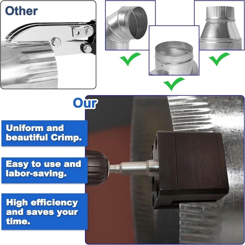 C5A2 Compatible Impact Driver Sheet Metal Crimper For HVAC Duct Work 10