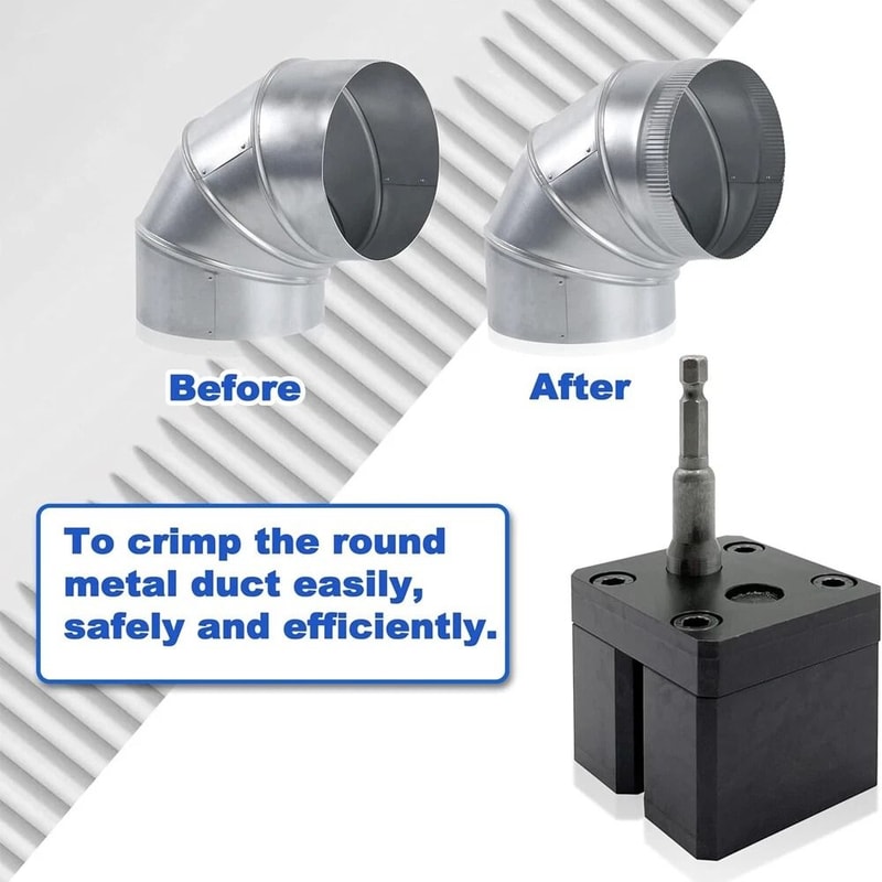 C5A2 Compatible Impact Driver Sheet Metal Crimper For HVAC Duct Work 11