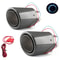 Universal LED Exhaust Tip Pair With Carbon Fiber Look Inlet Curved Muffler Tail Pipes 1