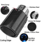 Universal LED Exhaust Tip Pair With Carbon Fiber Look Inlet Curved Muffler Tail Pipes 10