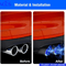 Universal LED Exhaust Tip Pair With Carbon Fiber Look Inlet Curved Muffler Tail Pipes 5