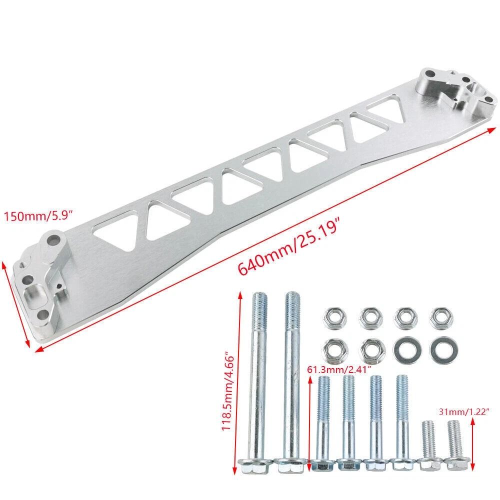 Honda Civic EK Rear Lower Tie Bar Billet Subframe Brace Silver 10