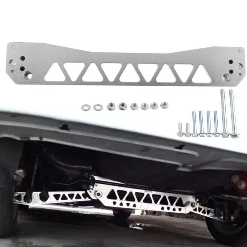 Honda Civic EK Rear Lower Tie Bar Billet Subframe Brace Silver 0