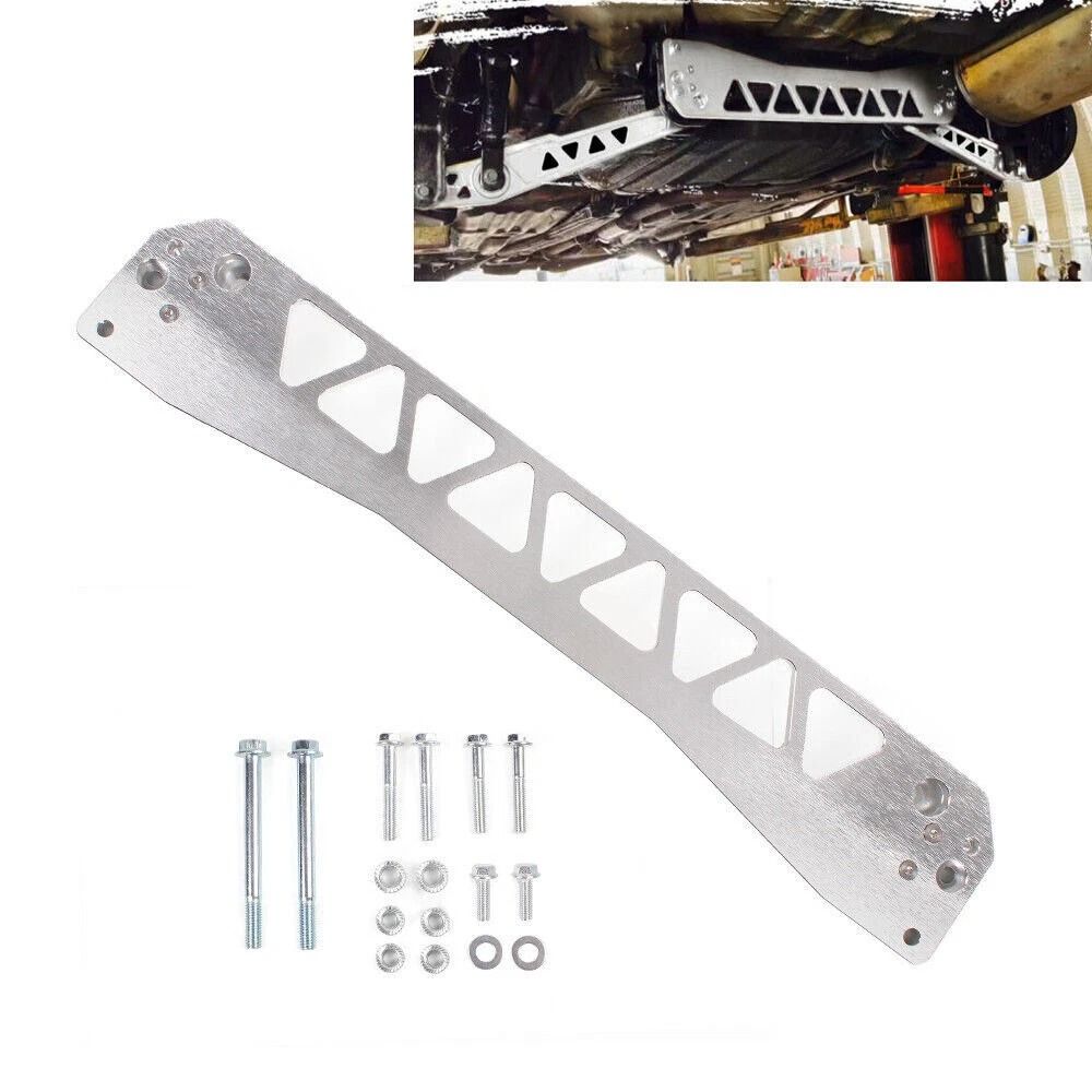 Honda Civic EK Rear Lower Tie Bar Billet Subframe Brace Silver 4