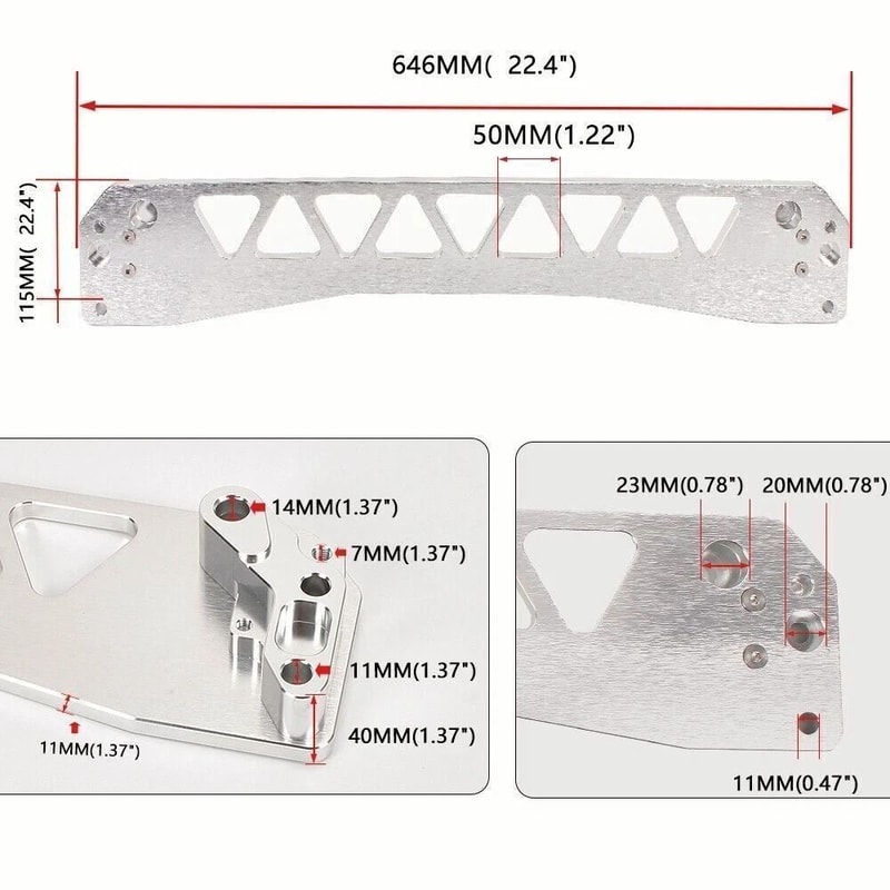 Honda Civic EK Rear Lower Tie Bar Billet Subframe Brace Silver 9