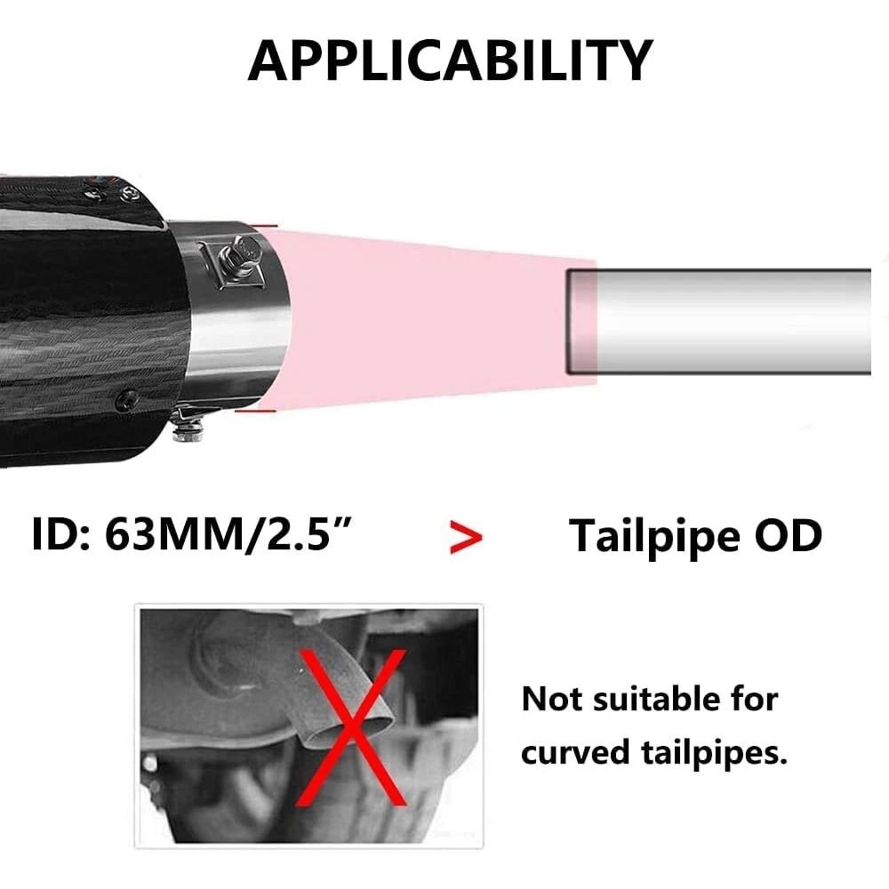 Universal LED Carbon Fiber Exhaust Tip 5