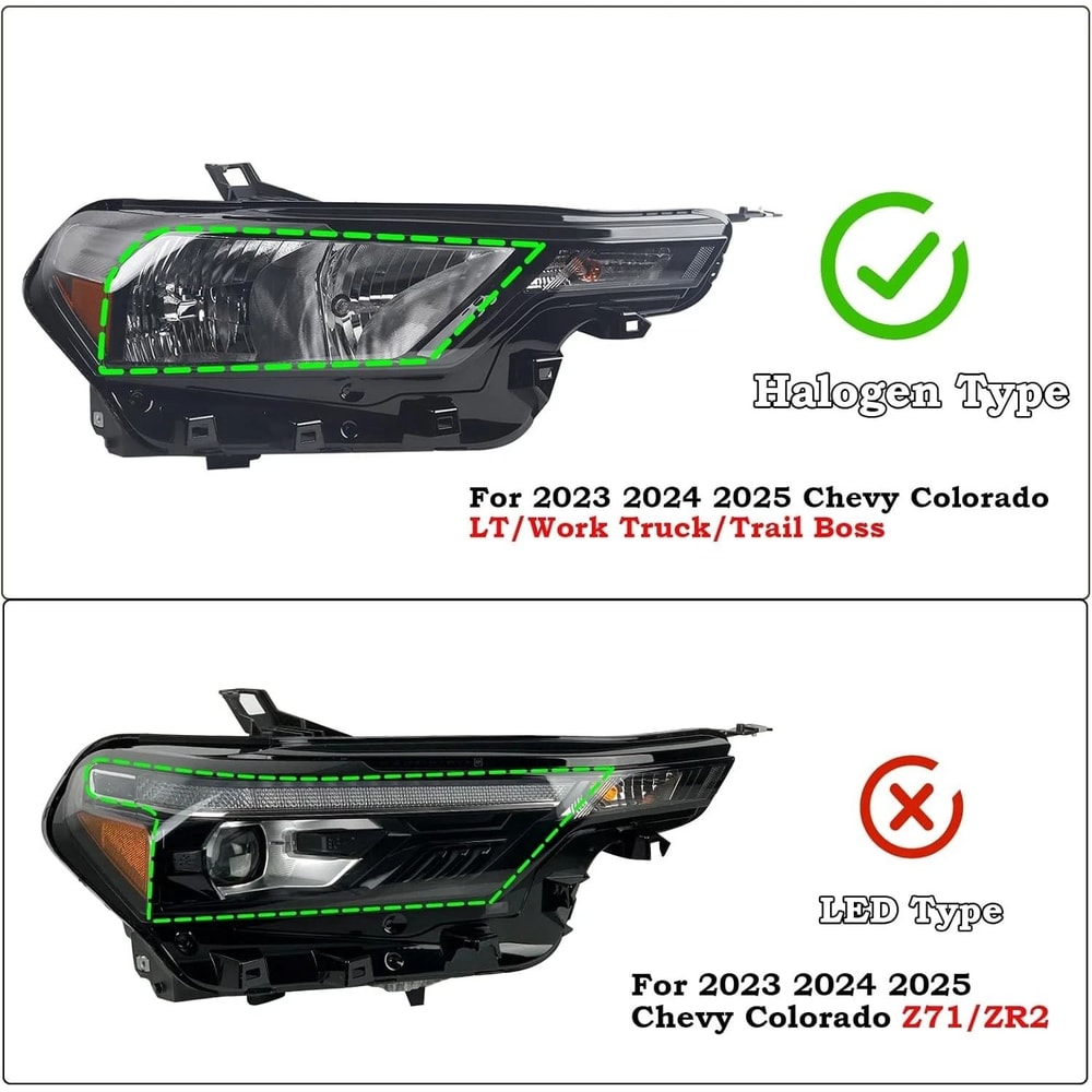 Chevrolet Colorado Passenger Side Halogen Headlight Assembly 10