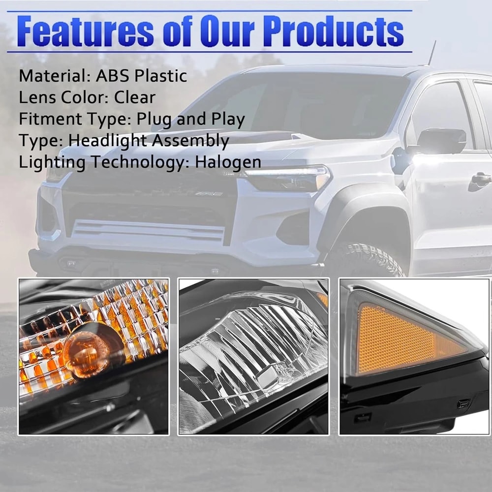 Chevrolet Colorado Passenger Side Halogen Headlight Assembly 6