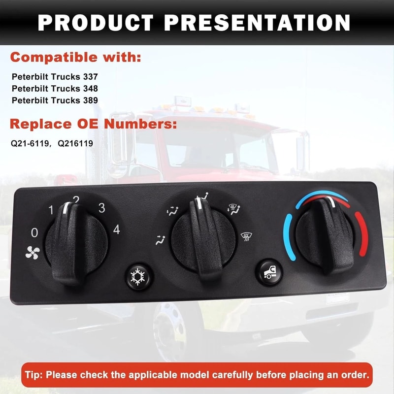 Peterbilt Climate Control Module HVAC Panel 9