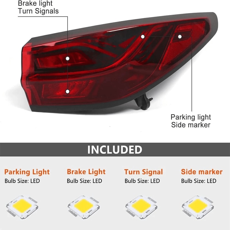 Chevrolet Blazer Right Outer Tail Light LED Passenger Side Rear Lamp 15