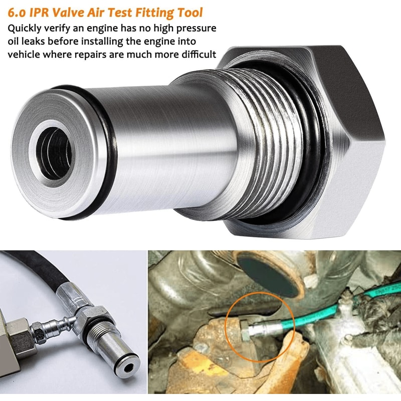 Ford Powerstroke IPR Air Test Fitting Tool With Oil Rail Adapter Kit 6