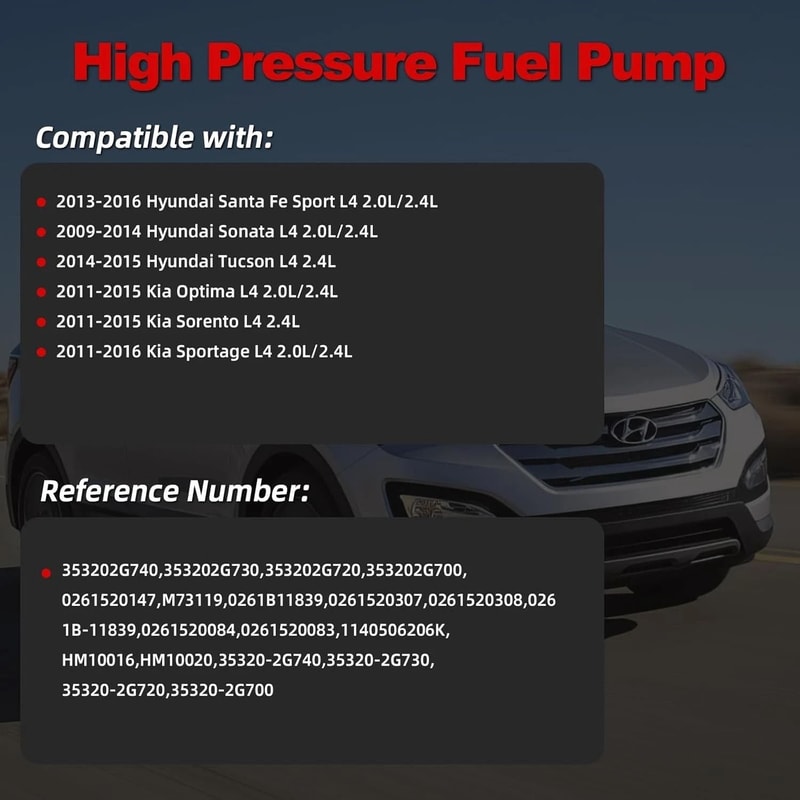 High Pressure Fuel Pump For Hyundai Sonata Kia Optima Santa Fe Sorento 4