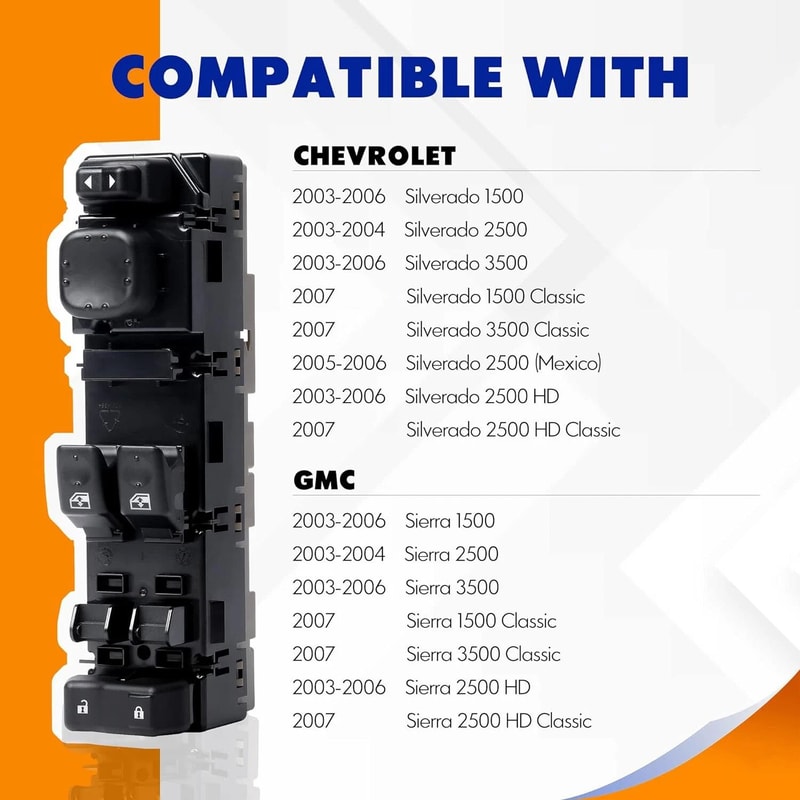 Chevy Silverado GMC Sierra Driver Side Power Window Switch Replacement 3