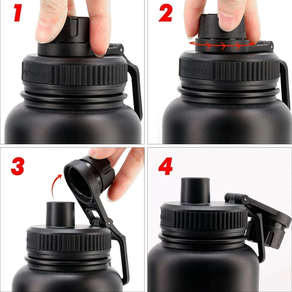 Hydro Flask Wide Mouth Replacement Lid With Handle Black Leakproof Bottle Cap 2