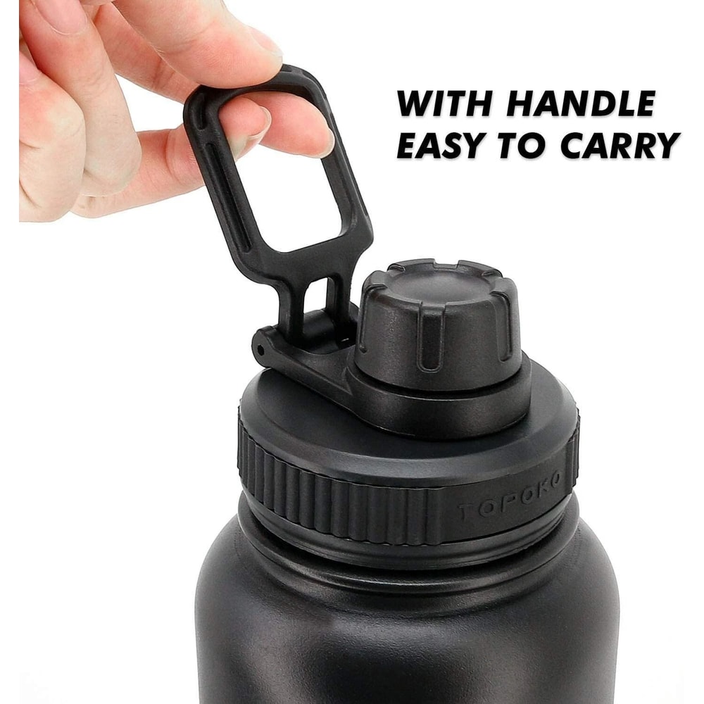 Hydro Flask Wide Mouth Replacement Lid With Handle Black Leakproof Bottle Cap 4