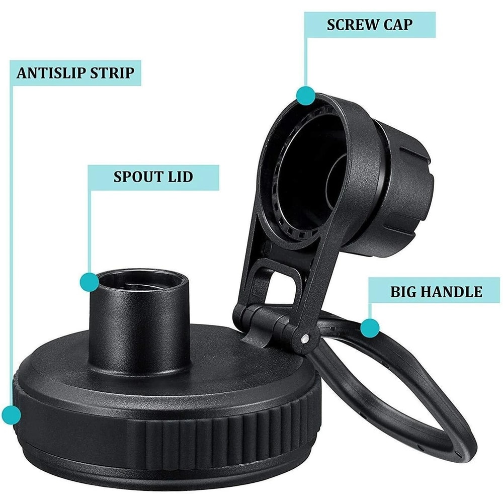 Hydro Flask Wide Mouth Replacement Lid With Handle Black Leakproof Bottle Cap 5
