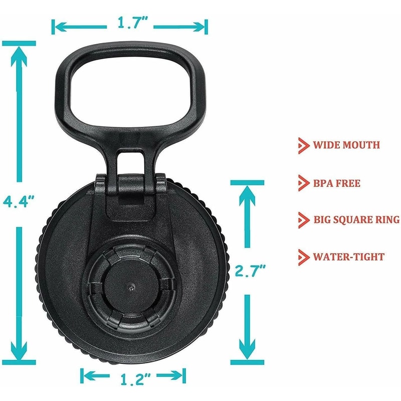 Hydro Flask Wide Mouth Replacement Lid With Handle Black Leakproof Bottle Cap 7