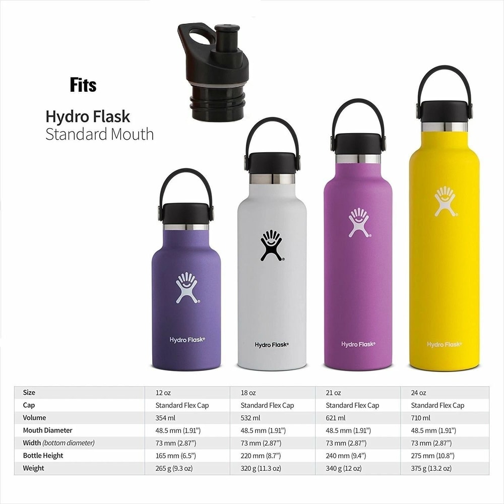 Hydro Flask Standard Mouth Lid Replacement With Bite Valve Sports Cap 3