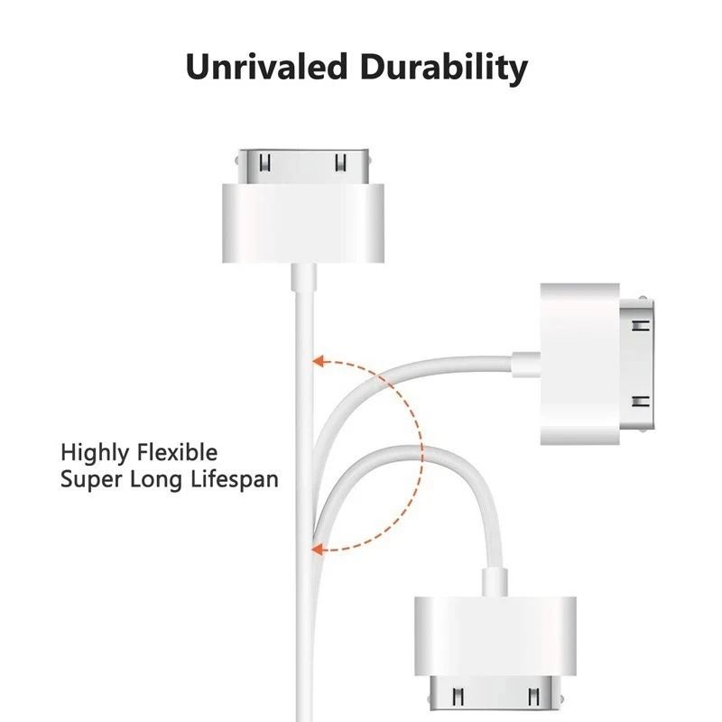 30 Pin Cable For IPhone 4 IPad IPod 1m Fast Charge Data Sync Cord 3