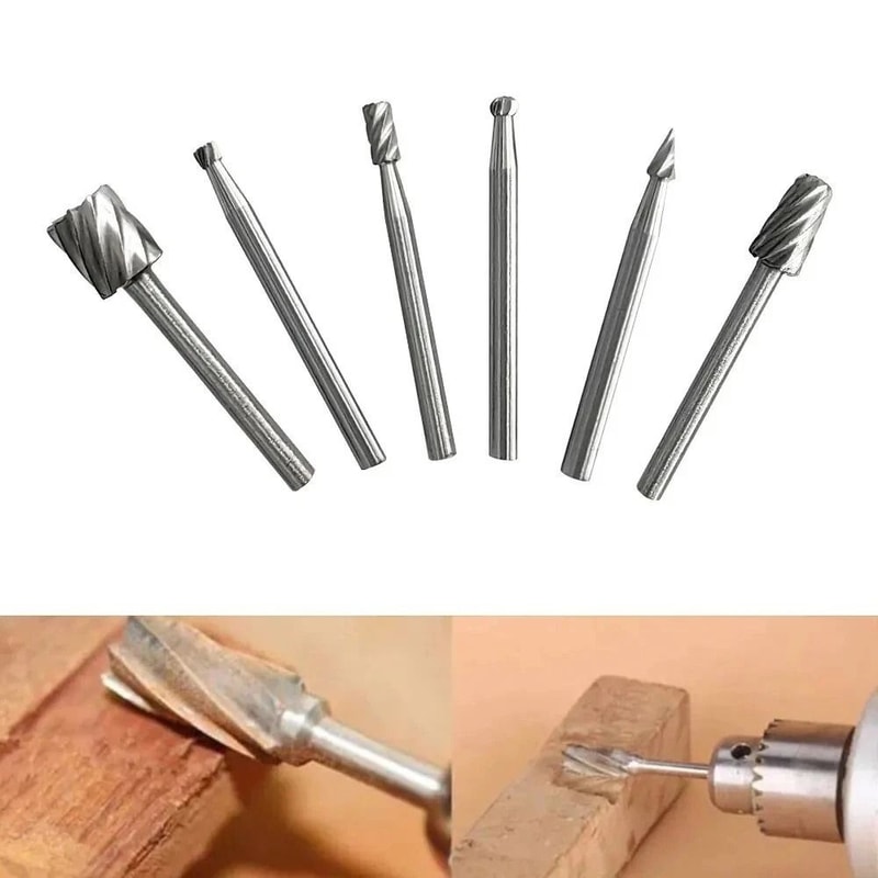 HSS Rotary File Grinding Heads Woodworking Polishing Trimming DIY Set 2