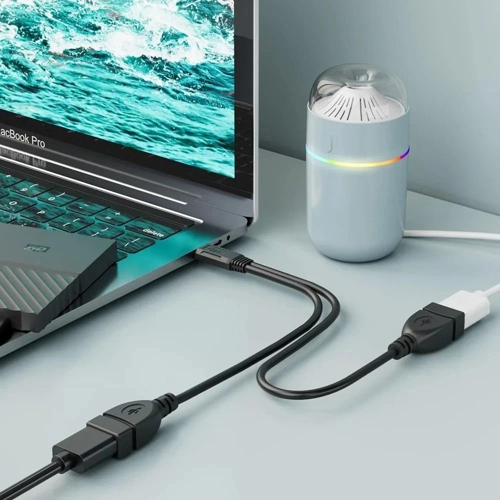 USB Y Splitter Cable 1 Male To 2 Female USB Extension Adapter For PC And Car 3