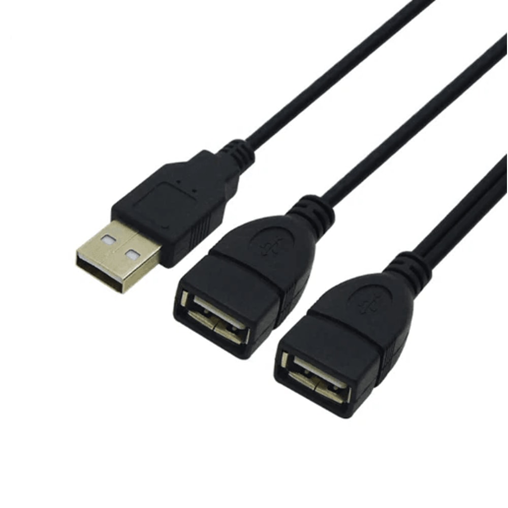 USB Splitter Cable Dual USB Female Y Adapter For Keyboard Mouse Flash Drive 1