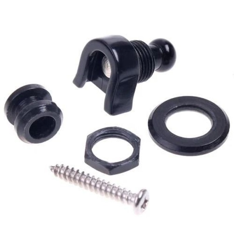 Black Guitar Strap Locks Set Of Round Head Strap Buttons For Electric Acoustic Bass Guitar 1
