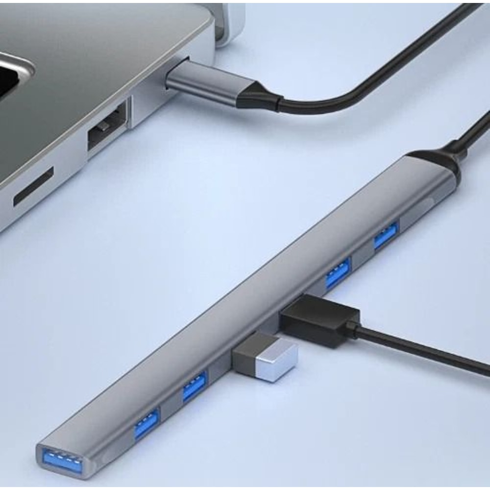 7 Port USB C Hub Multiport Adapter With 6 USB And 1 USB 2