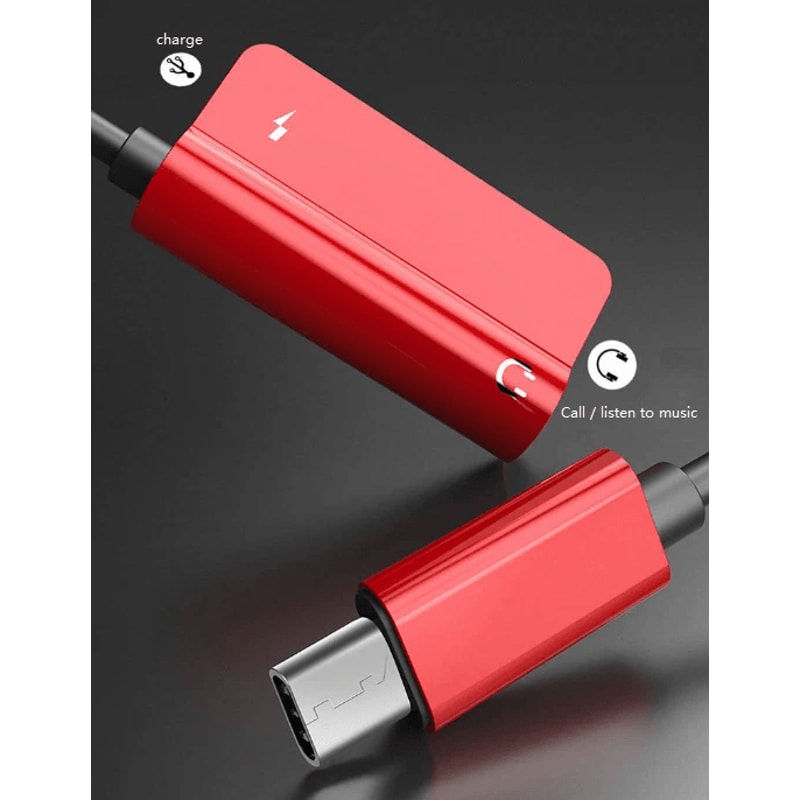USB C To Adapter And Charger Splitter For Music Calls And Fast Charging 3