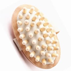 wooden cellulite massage brush handheld body massager for dry brushing