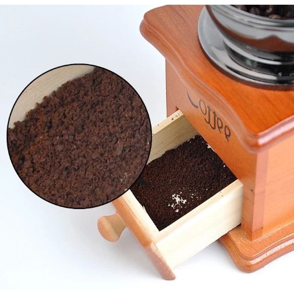 Vintage Manual Coffee Grinder With Ceramic Burr Stainless Steel Hand Crank Mill 1