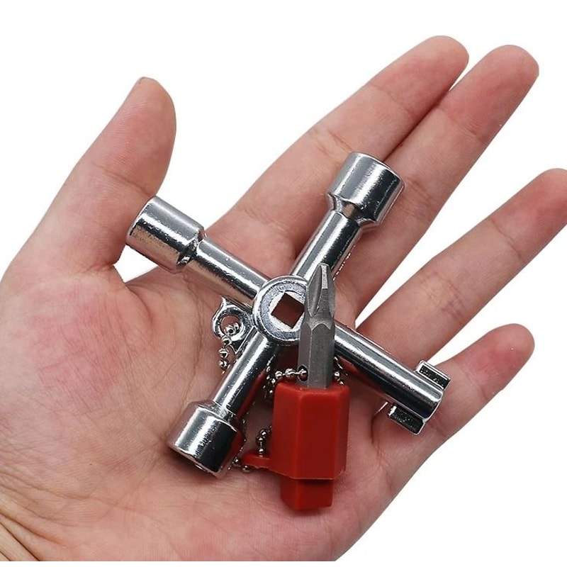 5 In 1 Utility Key Cross Wrench For Electrical Cabinets And Service Panels 0