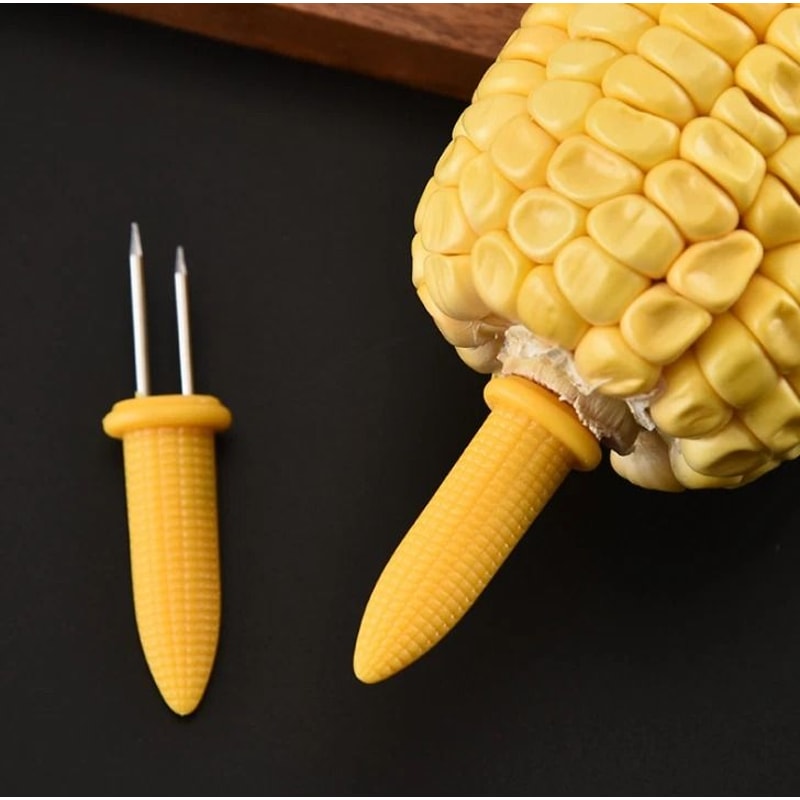 Stainless Steel Corn Cob Holders Set For BBQ And Sweet Corn 0