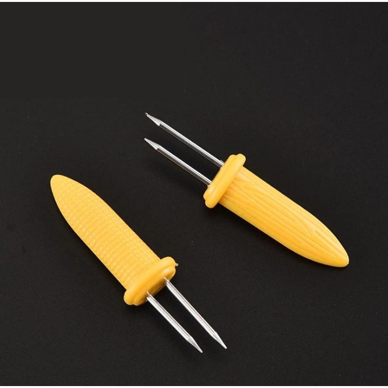 Stainless Steel Corn Cob Holders Set For BBQ And Sweet Corn 1