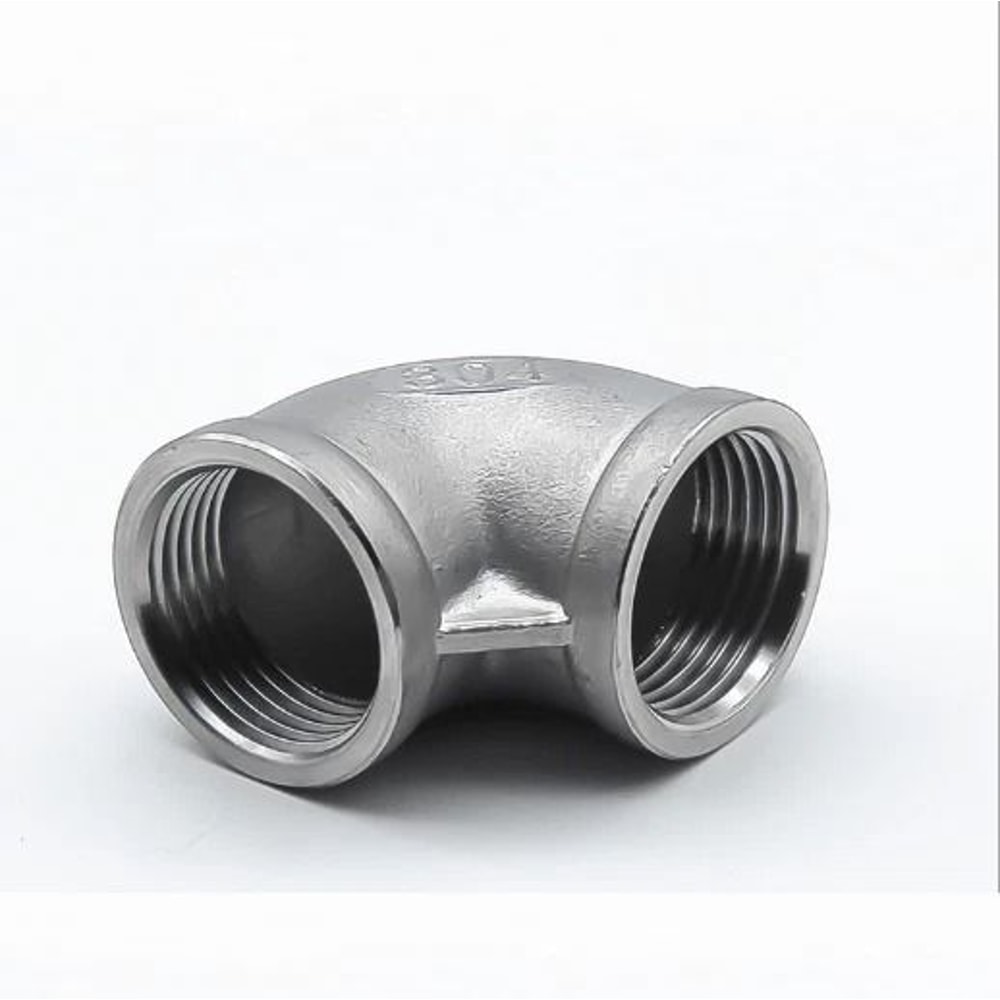 Stainless Steel 90 Degree Elbow Fitting Female Threaded Pipe Connector 0