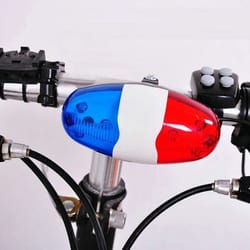 bicycle bell with led lights & 4 tones multi functional bike horn with police flashing lights