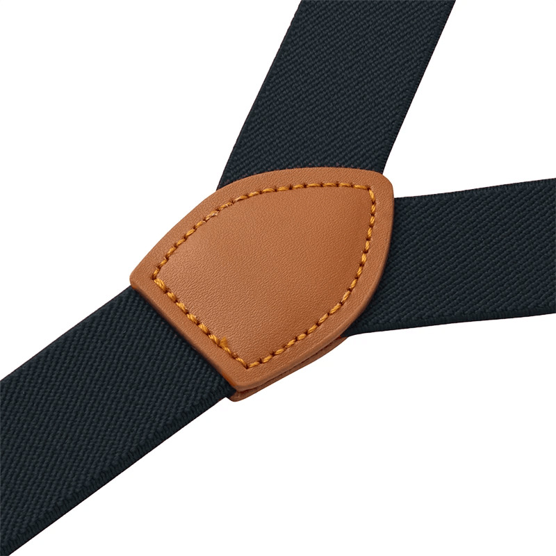 Mens Y Back Suspenders Adjustable Elastic Leather Hook Braces 2