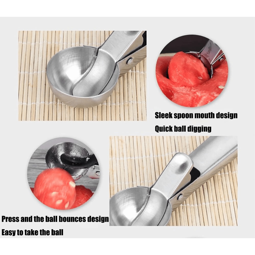 Stainless Steel Ice Cream Scoop With Trigger Release For Cookies Dough And Fruit 7