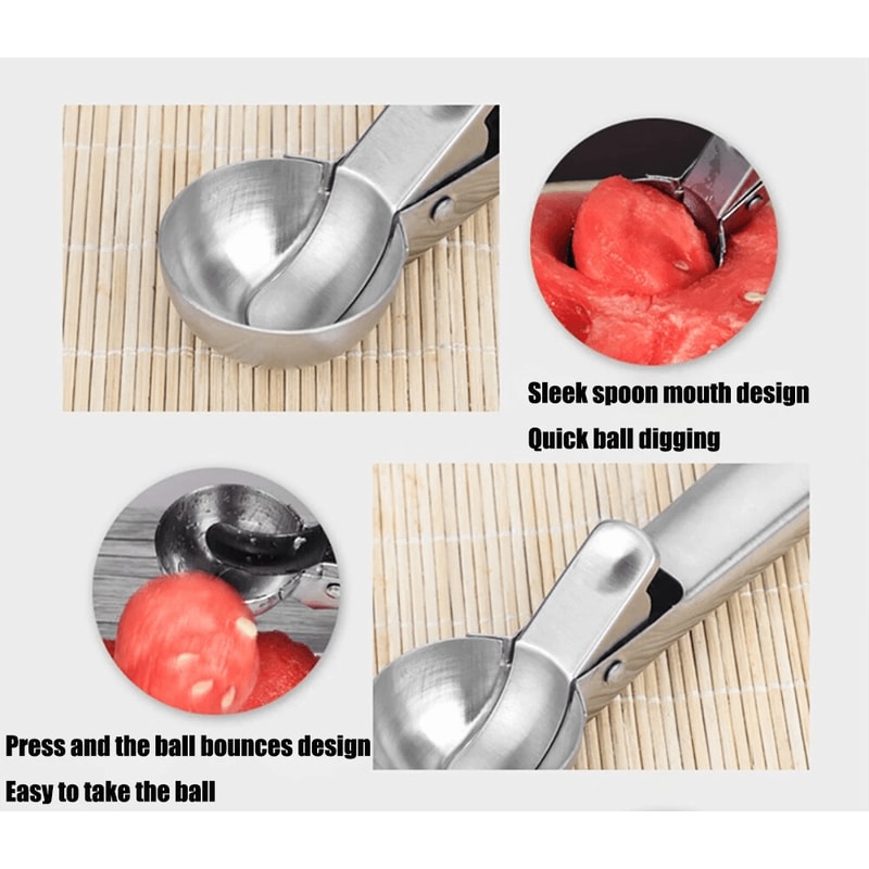 Stainless Steel Ice Cream Scoop With Trigger Release For Cookies Dough And Fruit 7