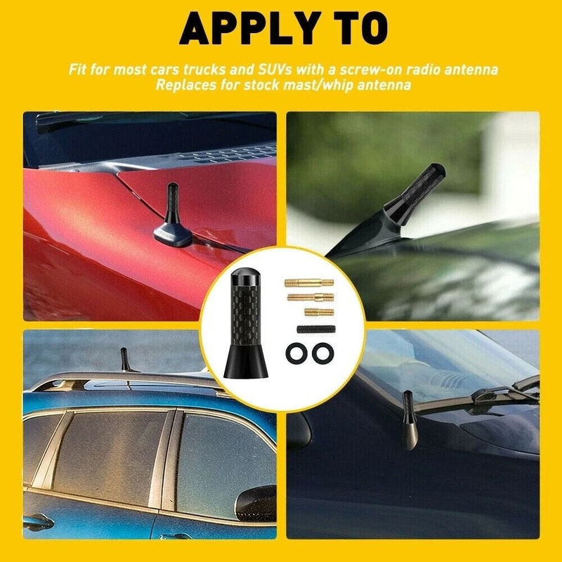 Universal Carbon Fiber Car Antenna AMFM Radio Replacement Stylish Durable 4